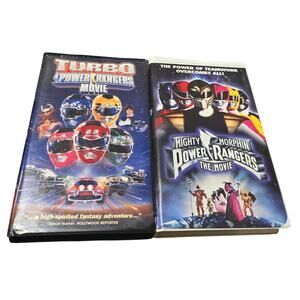 Power Rangers set of two VHS Turbo and Mighty Morphin Power Ranges untested